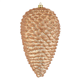 10" Cafe Latte Matte Glitter Pine Cones 2 Per Box