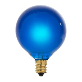 15-Count Satin Blue G50 Light Christmas Light Strand on 10' Green Wire