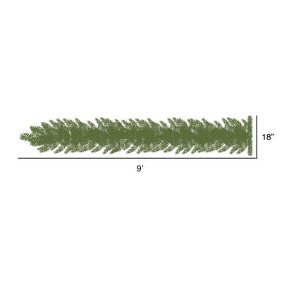 9' x 18" Pre-Lit Oregon Fir Artificial Christmas Garland with 150 Warm White LED Lights