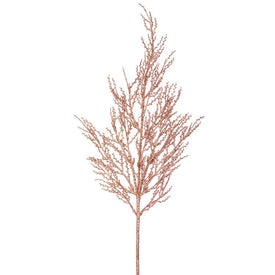 28" Rose Gold Onoclea Glitter Artificial Wild Huck Christmas Sprays 6 Per Bag