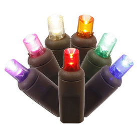 70-Count Multi-Color Wide-Angle LED Christmas Light Strand on 35' Brown Wire