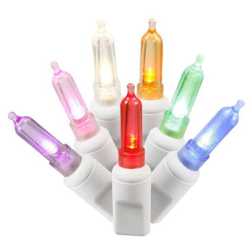 100-Count Multi-Color Italian LED Christmas Light Strand on 34' White Wire