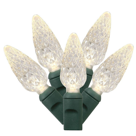 100-Count Warm White C6 LED Christmas Light Strand on 34' Green Wire