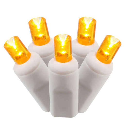 100-Count Orange Wide-Angle LED Christmas Light Strand on 34' White Wire