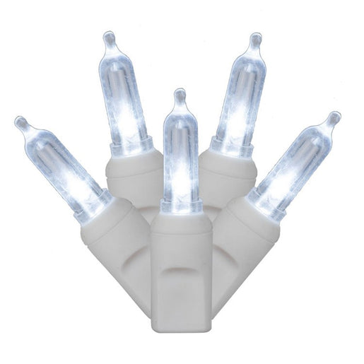 100-Count Cool White Italian LED Christmas Light Strand on 34' White Wire