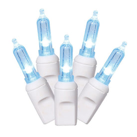 100-Count Teal Italian LED Christmas Light Strand on 34' White Wire