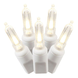 100-Count Warm White Italian LED Christmas Light Strand on 34' White Wire