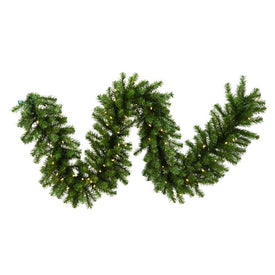 9' x 16" Pre-Lit Douglas Fir Artificial Christmas Garland with 150 Warm White LED Lights
