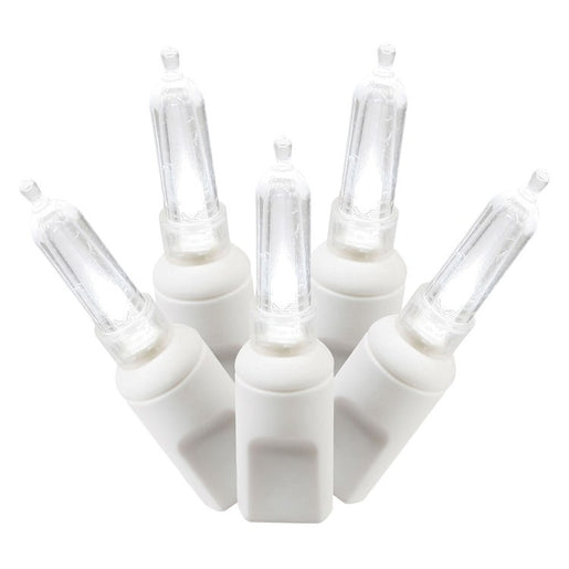 100-Count Pure White Italian LED Christmas Light Strand on 34' White Wire