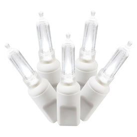 100-Count Pure White Italian LED Christmas Light Strand on 34' White Wire