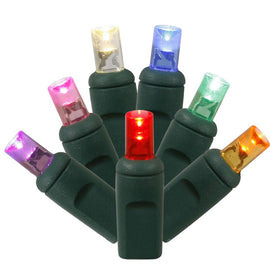 100-Count Multi-Color Wide-Angle LED Christmas Light Strand on 50' Green Wire