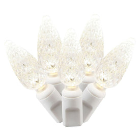 100-Count Warm White C6 LED Christmas Light Strand on 34' White Wire
