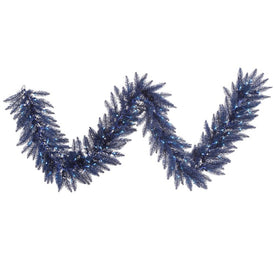 9' x 14" Pre-Lit Navy Blue Fir Artificial Christmas Garland with 100 Blue LED Lights