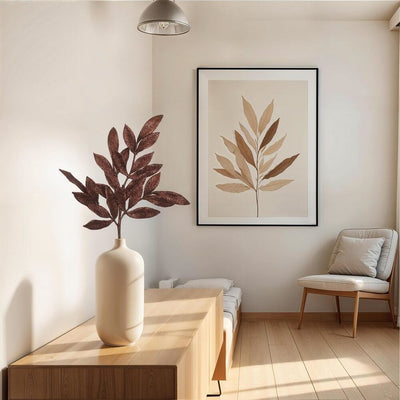 22" Chocolate Glitter Bay Leaf Artificial Christmas Sprays 12 Per Bag