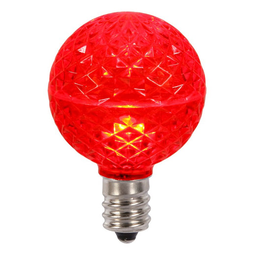 Replacement Red G50 Faceted LED Bulbs 25-Pack