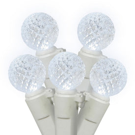 100-Count Cool White G12 LED Christmas Light Strand on 34' White Wire