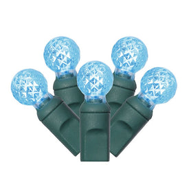 100-Count Turquoise G12 LED Christmas Light Strand on 34' Green Wire