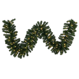 9' x 14" Pre-Lit Douglas Fir Artificial Christmas Garland with 100 Warm White LED Lights