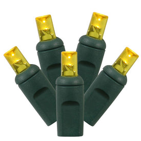 100-Count Yellow Wide-Angle LED Christmas Light Strand on 50' Green Wire