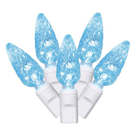 100-Count Teal C6 LED Christmas Light Strand on 34' White Wire