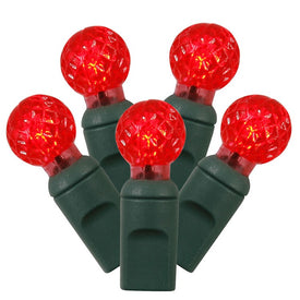 100-Count Red G12 LED Christmas Light Strand on 34' Green Wire