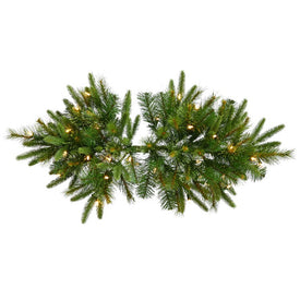 36" Cashmere Pine Swag with 30 Warm White LED Lights