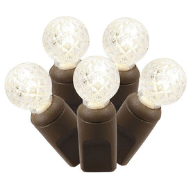 100-Count Warm White G12 LED Christmas Light Strand on 34' Brown Wire
