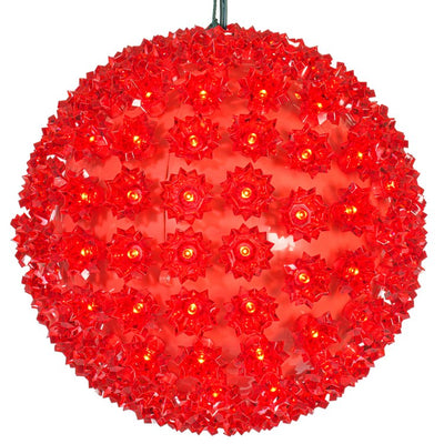 Vickerman 10" Starlight Sphere Christmas Ornament with 150 Red Wide Angle LED Lights
