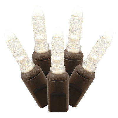 70-Count Warm White M5 Icicle LED Christmas Light Strand on 9' Brown Wire