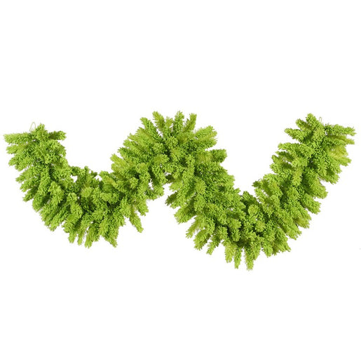 9' x 14" Unlit Flocked Lime Fir Artificial Christmas Garland