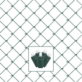 120-Count Pure White Wide-Angle Twinkle LED Net Lights on Green Wire