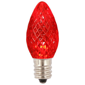 Replacement Red C7 Faceted LED Bulbs 25-Pack