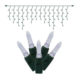 70-Count Cool White M5 Icicle LED Christmas Light Strand on 9' Green Wire