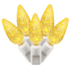 100-Count Yellow C6 LED Christmas Light Strand on 34' White Wire