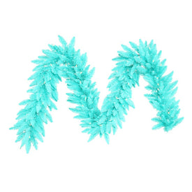 Vickerman 9' Aqua Artificial Christmas Garland with Aqua Dura-Lit LED lights.