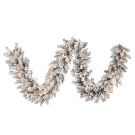 9' x 14" Pre-Lit Frosted Silver Garland with 100 Clear Dura-Lit Lights