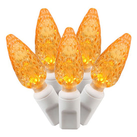 100-Count Orange C6 LED Christmas Light Strand on 34' White Wire
