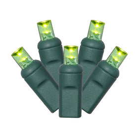100-Count Lime Wide-Angle LED Christmas Light Strand on 34' Green Wire