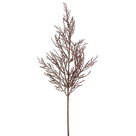 28" Chocolate Onoclea Glitter Artificial Wild Huck Christmas Sprays 6 Per Bag