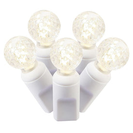 100-Count Warm White G12 LED Christmas Light Strand on 34' White Wire