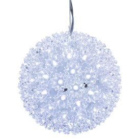 6" Starlight Sphere Christmas Ornaments with Cool White Wide Angle LED Lights