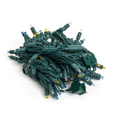 70-Count Blue/Pure White/Orange Wide-Angle LED Christmas Light Strand on 35' Green Wire