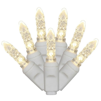 70-Count Warm White M5 Icicle LED Christmas Light Strand on 9' White Wire