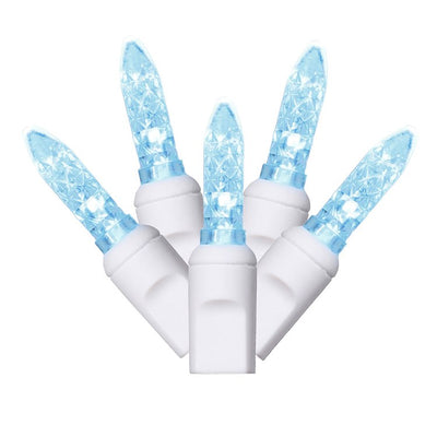 70-Count Teal M5 Icicle LED Christmas Light Strand on 9' White Wire