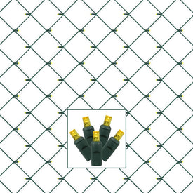 120-Count Gold Wide-Angle LED Net Lights on Green Wire