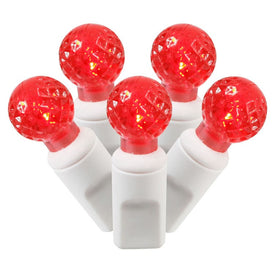 100-Count Red G12 LED Christmas Light Strand on 34' White Wire