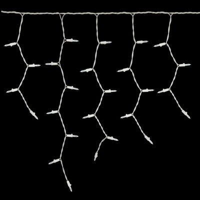 70-Count Pure White Twinkle M5 Icicle LED Christmas Light Strand on 9' White Wire