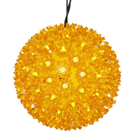6" Starlight Sphere Christmas Ornaments with Gold Wide Angle LED Lights