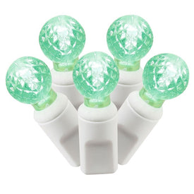 100-Count Green G12 LED Christmas Light Strand on 34' White Wire