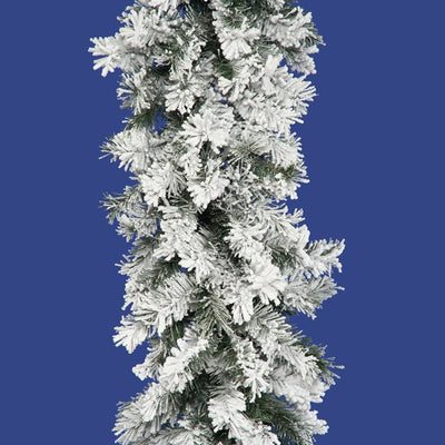 9' x 12" Unlit Flocked Alaskan Pine Artificial Christmas Garland